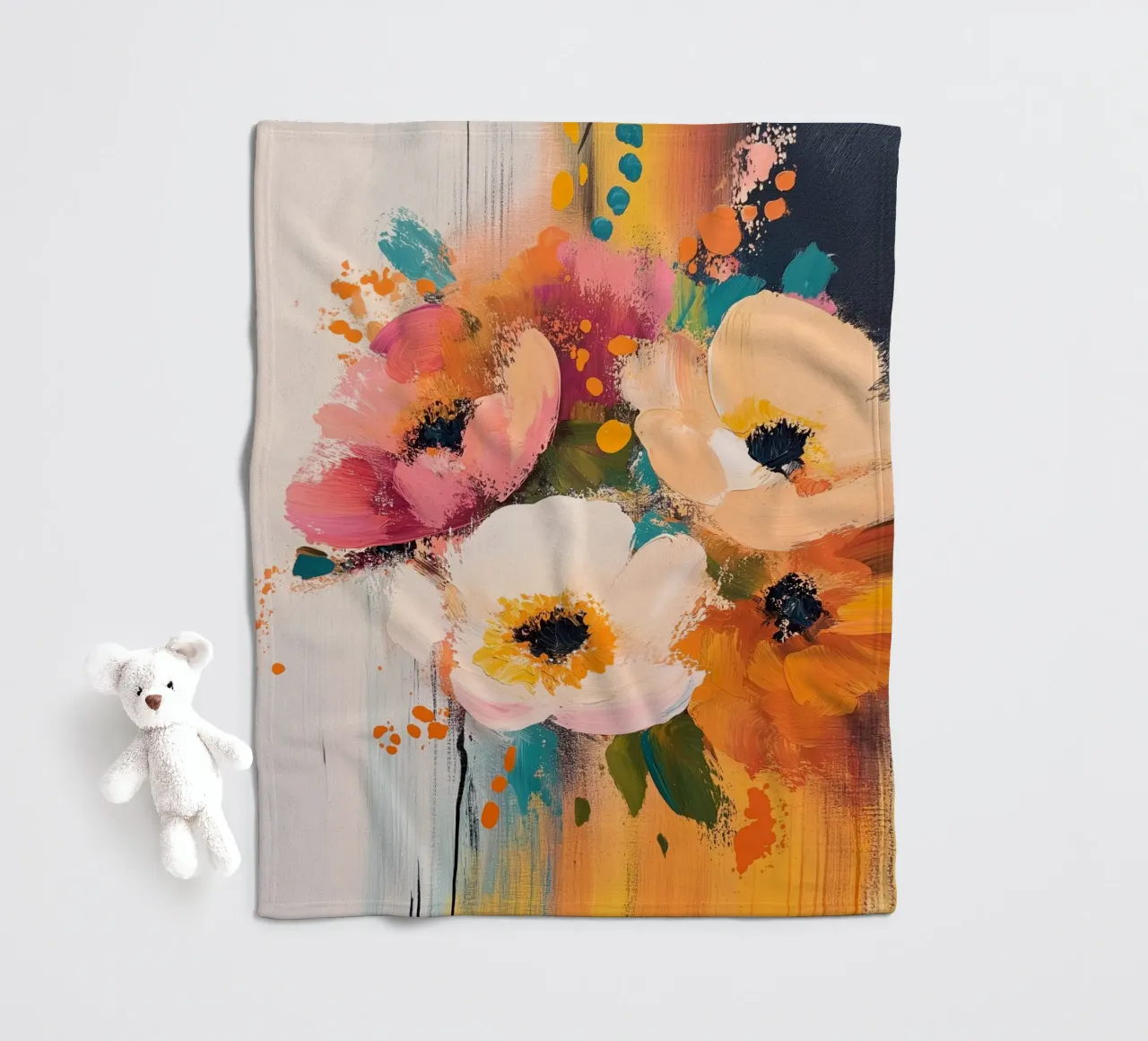 Fiori astratti coperta in pile da Imagine