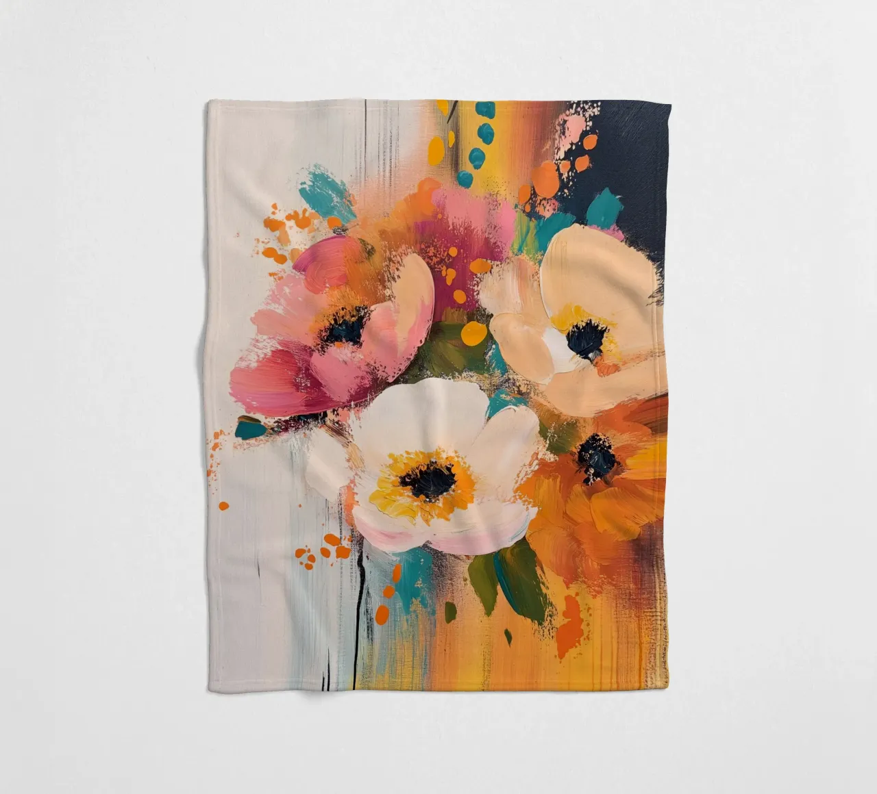 Fiori astratti coperta in pile da Imagine