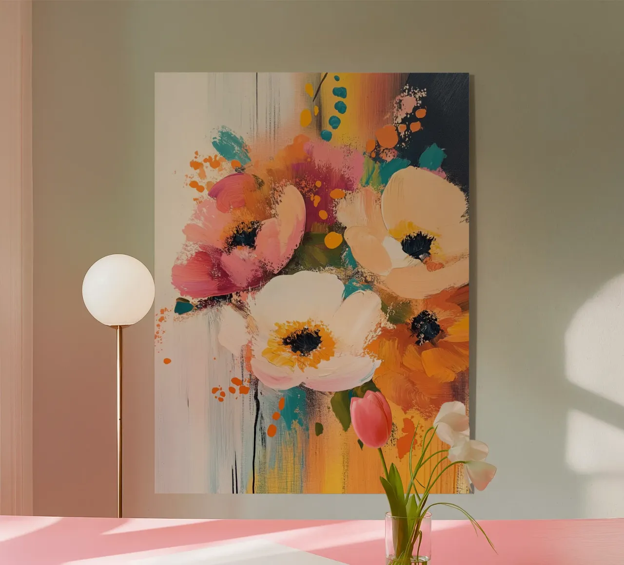 Flores abstractas metacrilato de Imagine