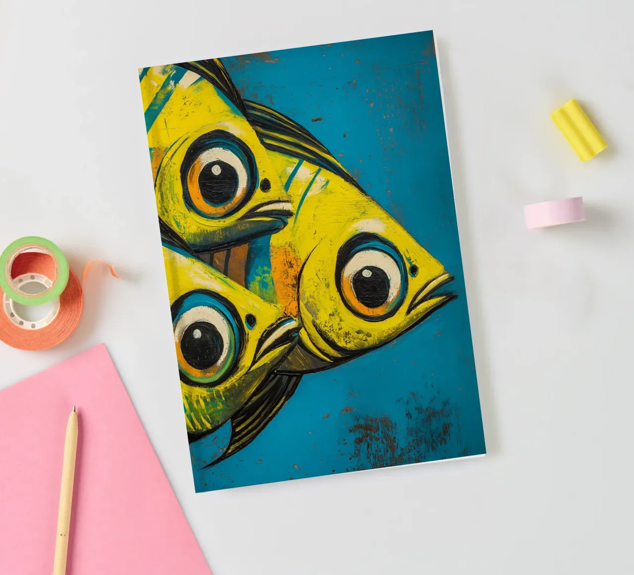 Poisson jaune carnet de notes de DWA