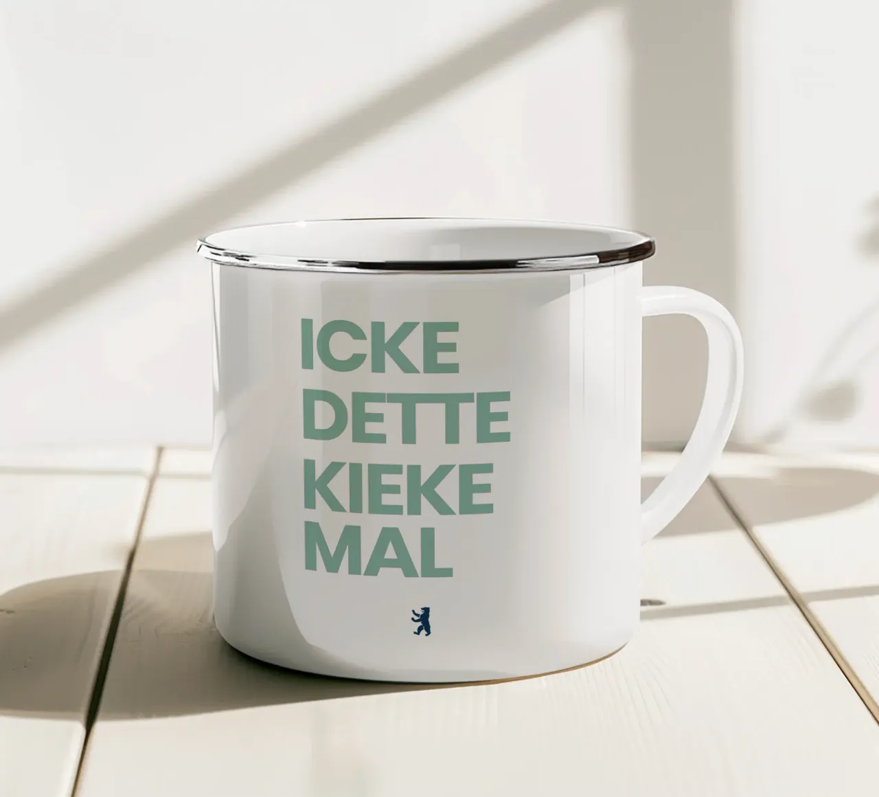 "Design "ICKE DETTE KIEKE MAL tazza in smalto da QuooodZ by MooodzArt