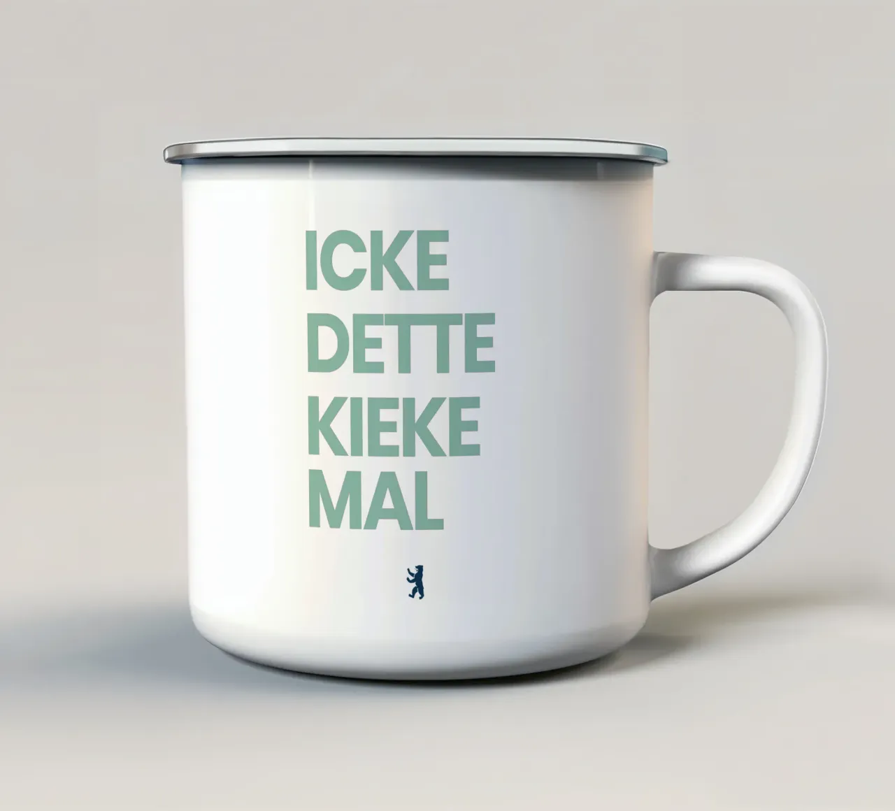 "Design "ICKE DETTE KIEKE MAL tazza in smalto da QuooodZ by MooodzArt