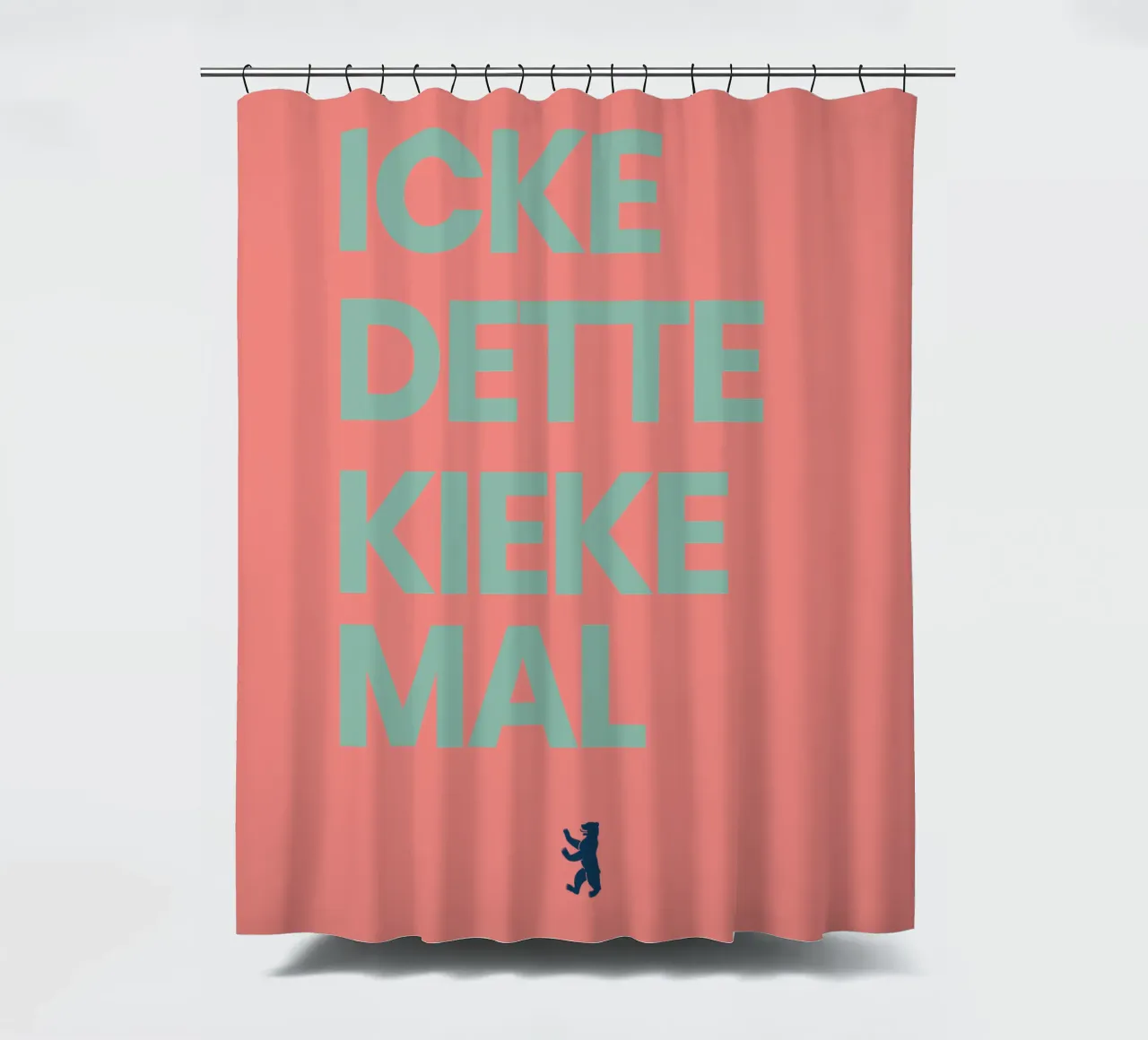 "ICKE DETTE KIEKE MAL" Design shower curtain by QuooodZ by MooodzArt