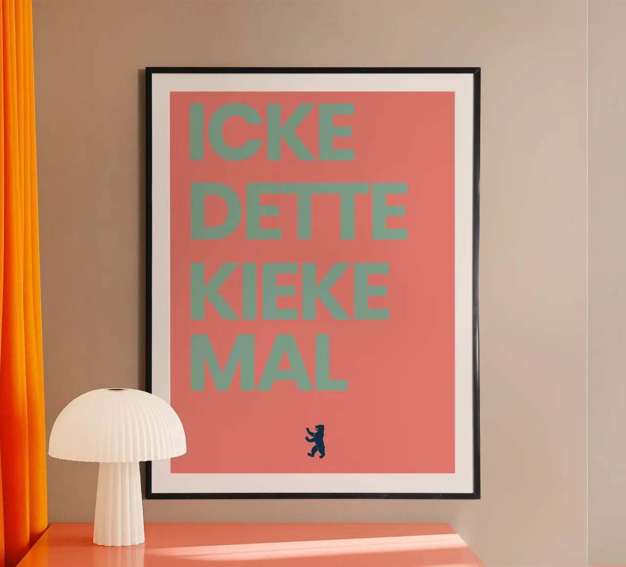 "ICKE DETTE KIEKE MAL" Design poster with wooden frame by QuooodZ by MooodzArt