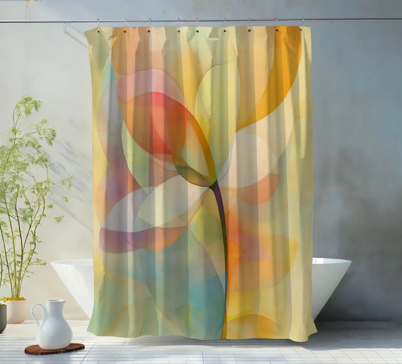 Abstract flower shower curtain by Imagine