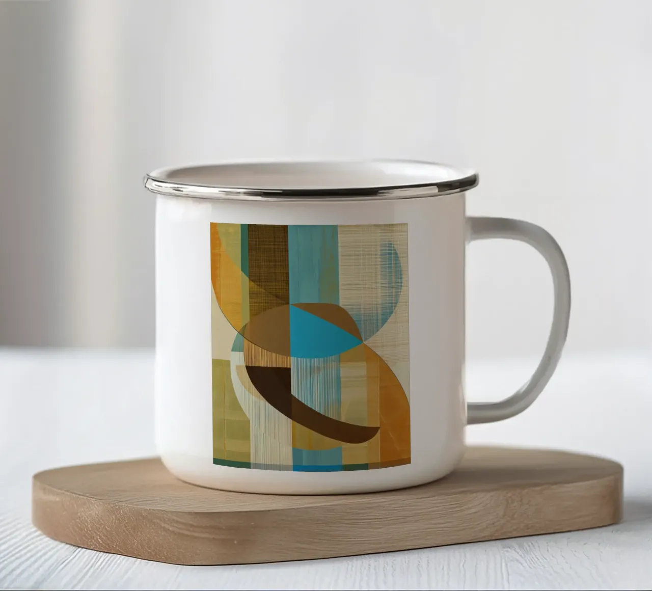 Abstracte vormen emaille mok van Imagine