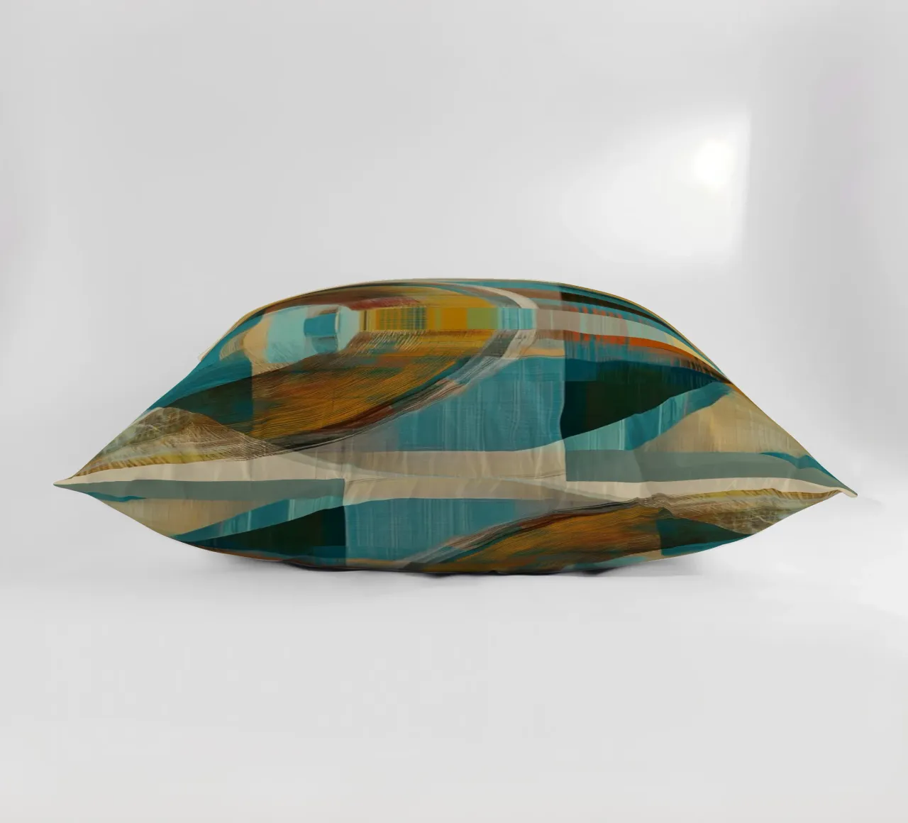 Forme astratte in blu e marrone cuscino da Imagine