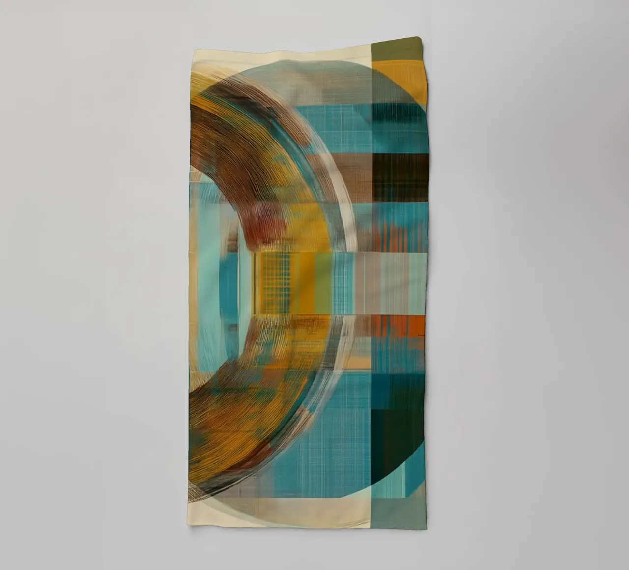 Forme astratte in blu e marrone asciugamano da bagno da Imagine