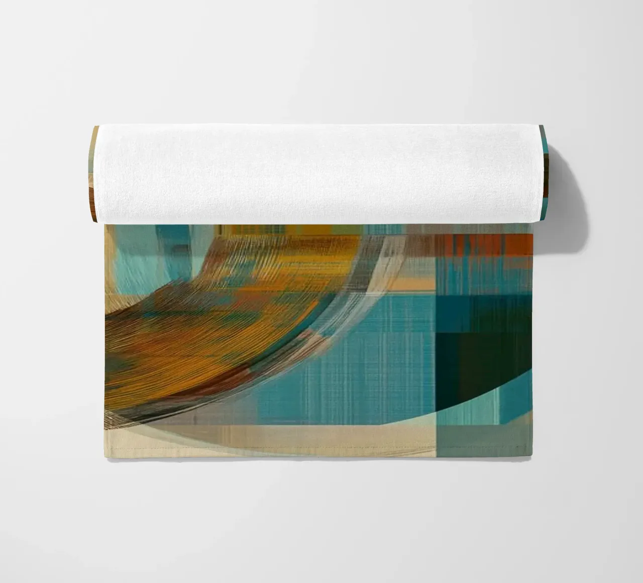 Forme astratte in blu e marrone telo mare da Imagine