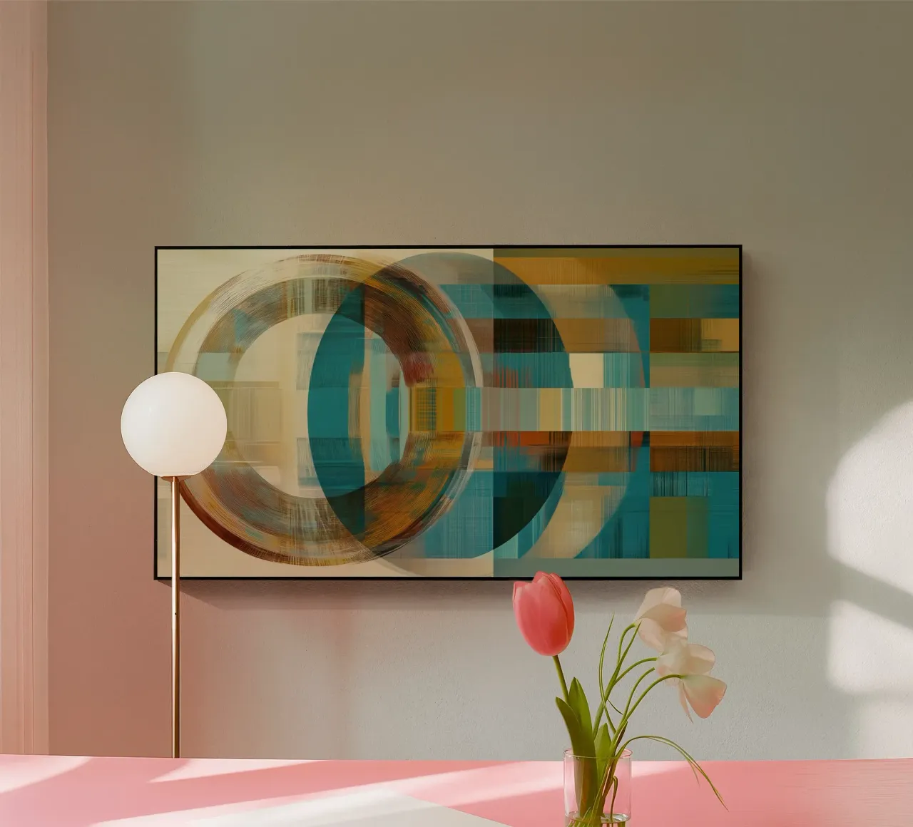 Forme astratte in blu e marrone plexiglass da Imagine
