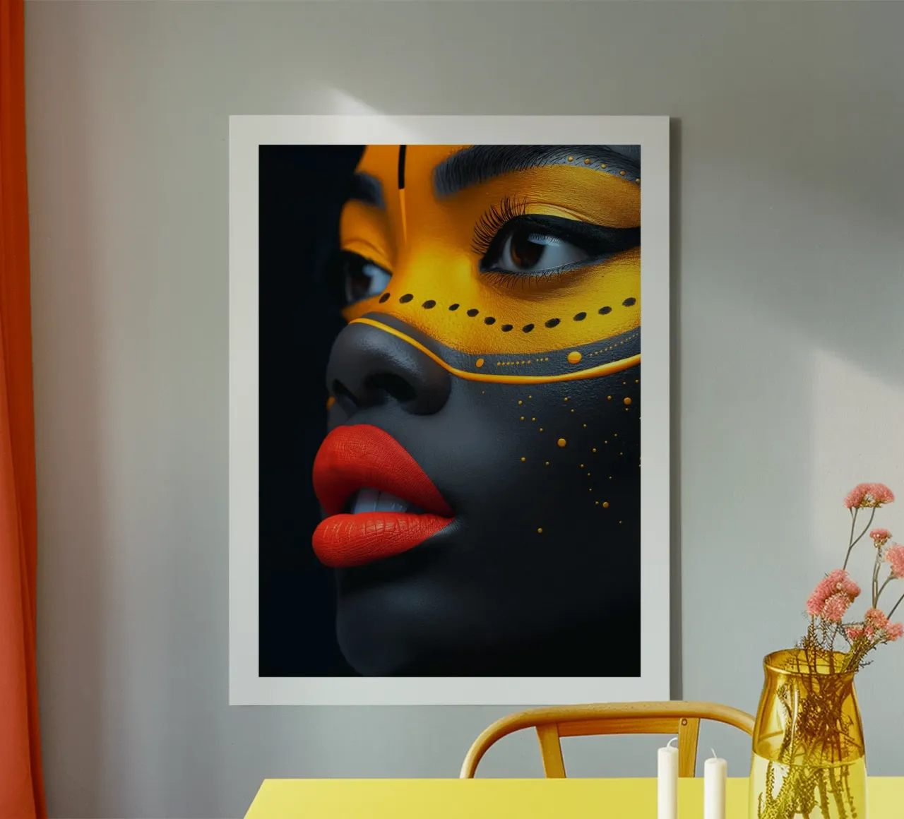 Artistic mask canvas with Floater frame by DWA