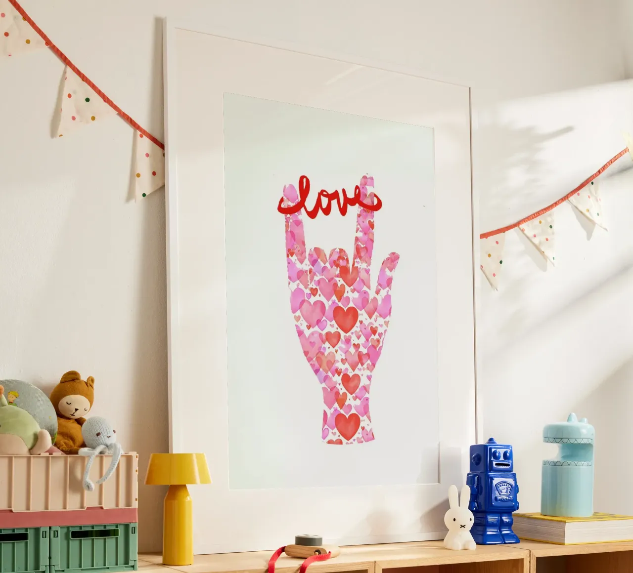 I Love You 1 poster with wooden frame by Rococco LA