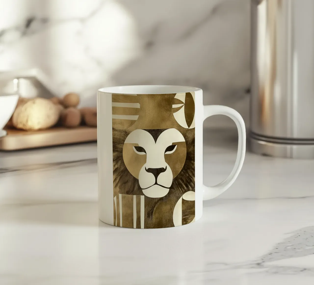 Leone astratto tazza in ceramica da Imagine
