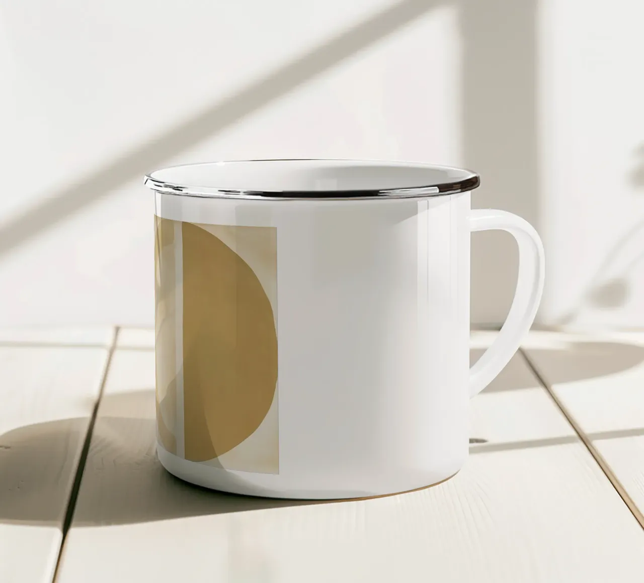 Abstrakte Formen in sanften Tönen Emaille Tasse von Imagine