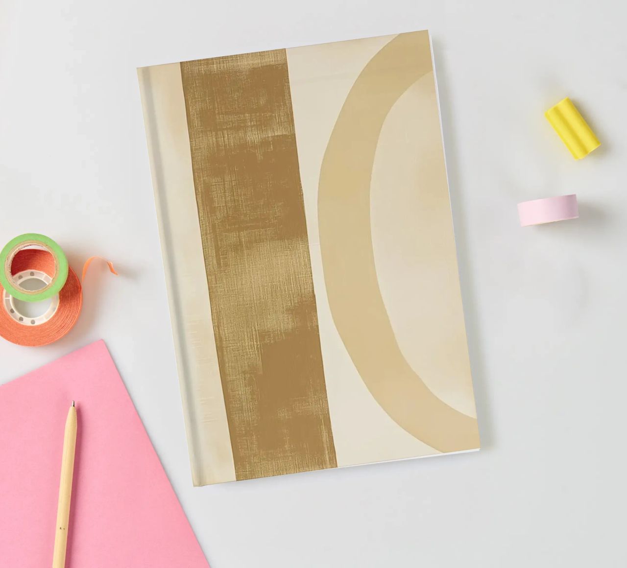 Abstract shapes in soft tones notebook by Imagine