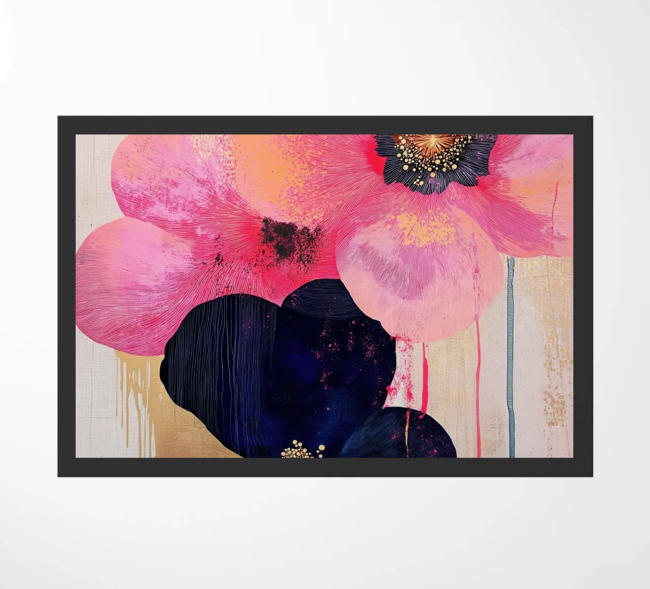 Fiori rosa con oro zerbino da Imagine