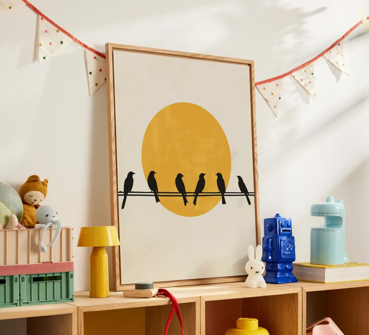 Vogels en zon acryl van DWA