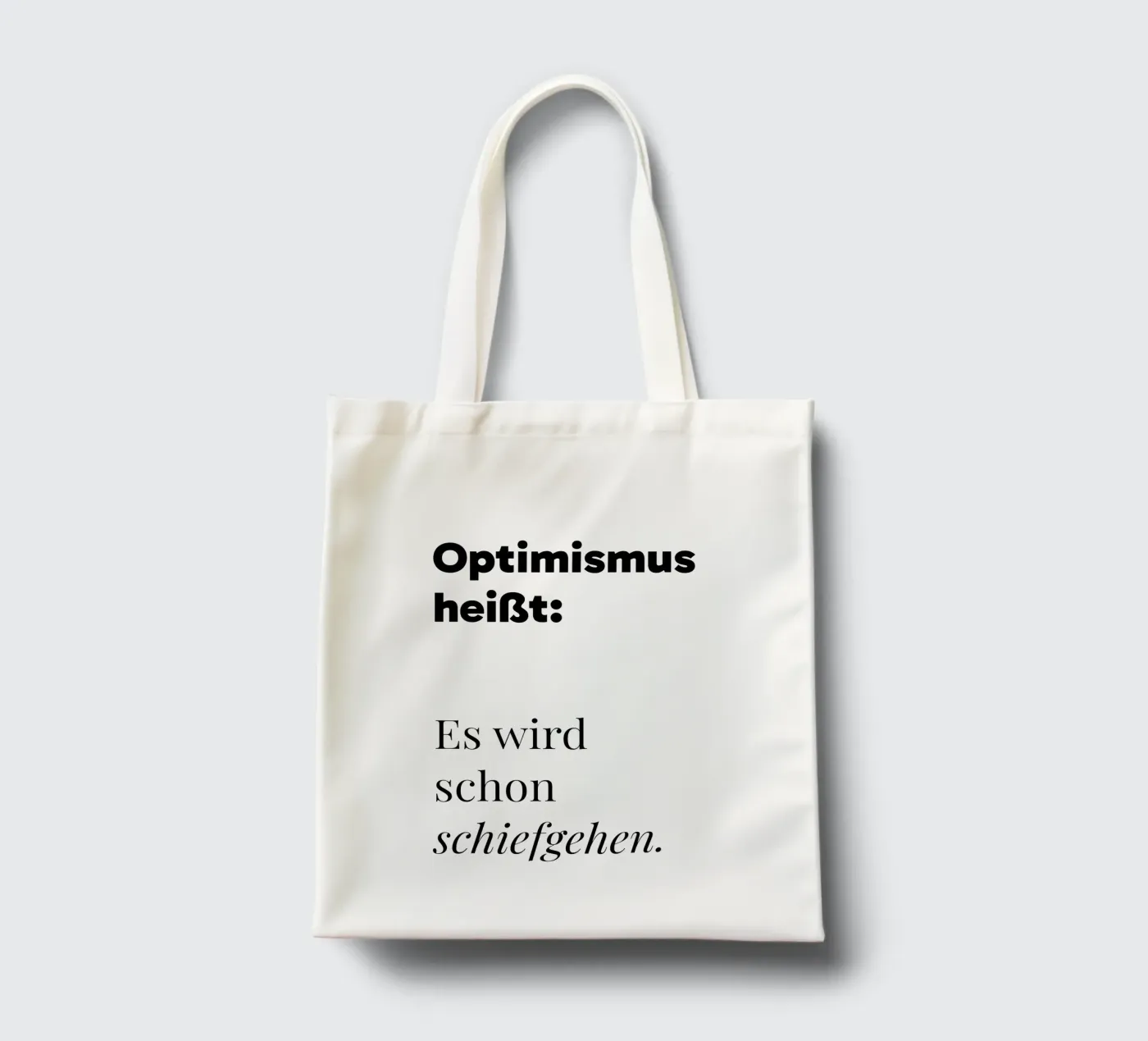 Optimismus tote bag de color&shape
