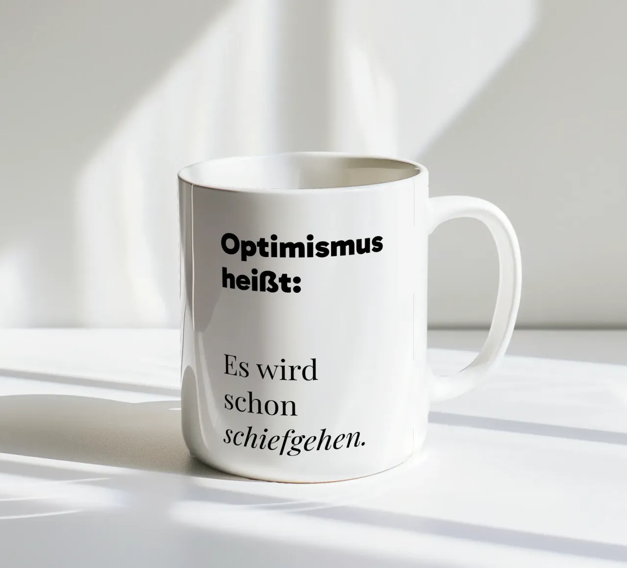 Optimismus ceramic mug by color&shape