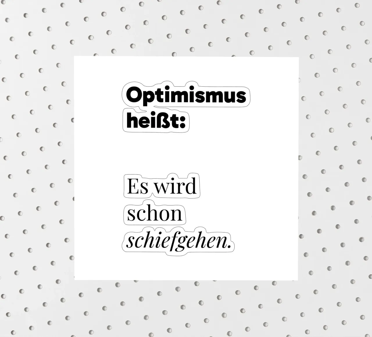 Optimismus sticker van color&shape