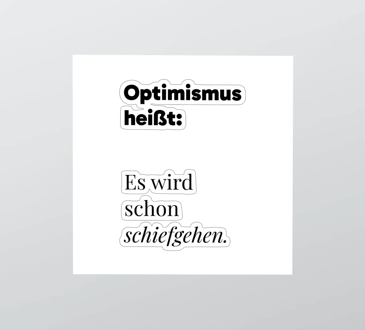 Optimismus sticker van color&shape