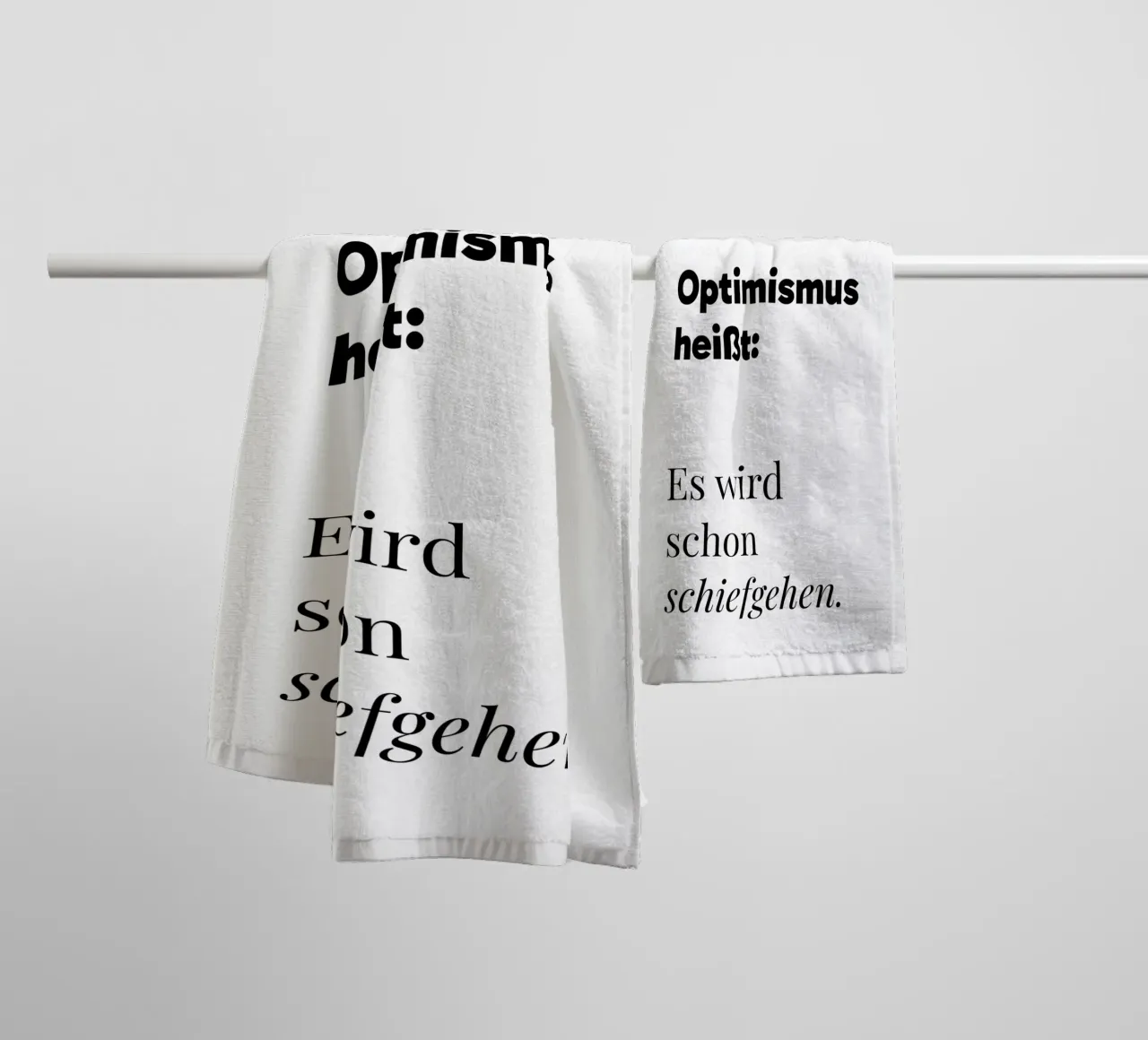 Optimismus badhanddoek van color&shape