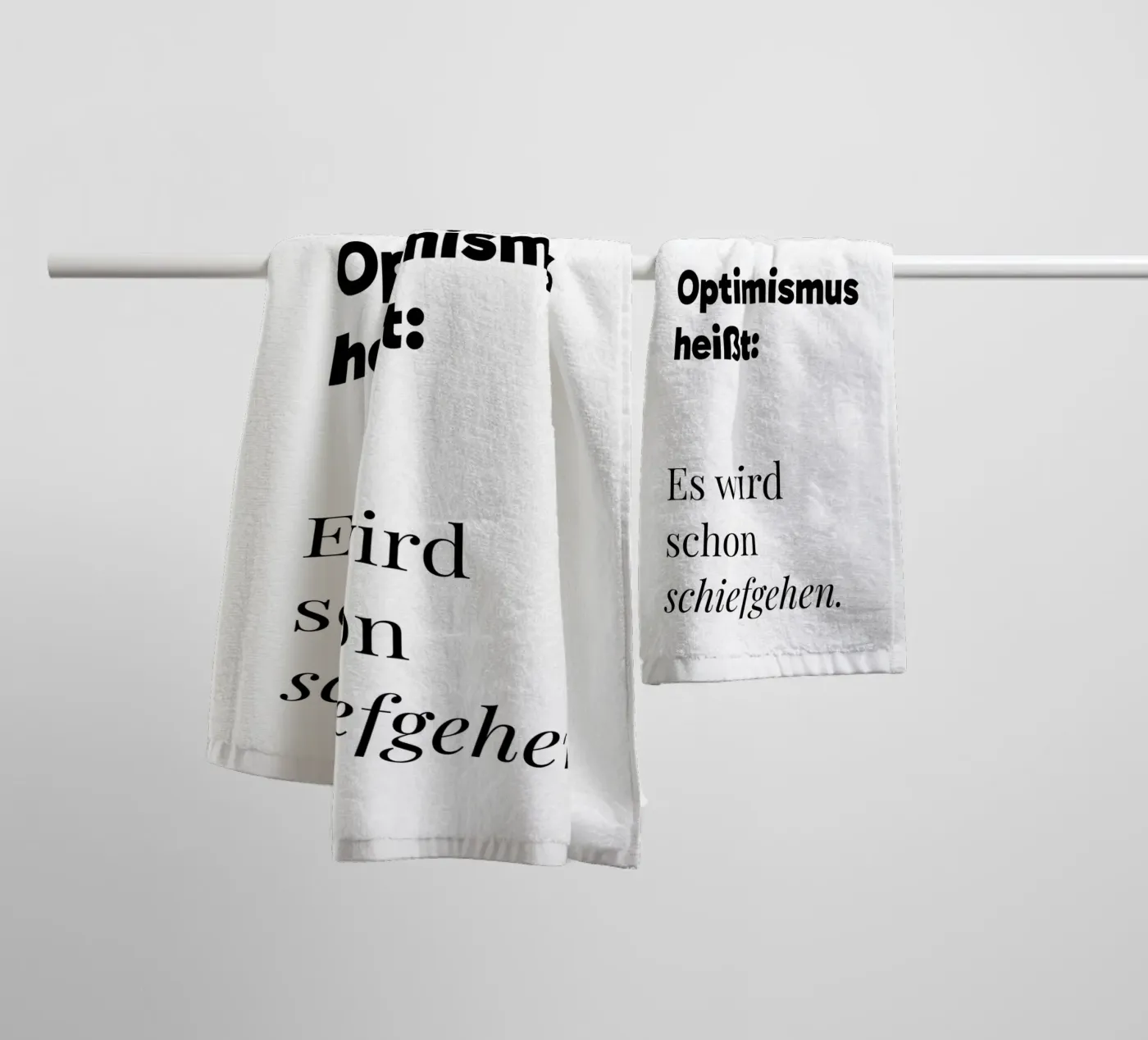 Optimismus badhanddoek van color&shape