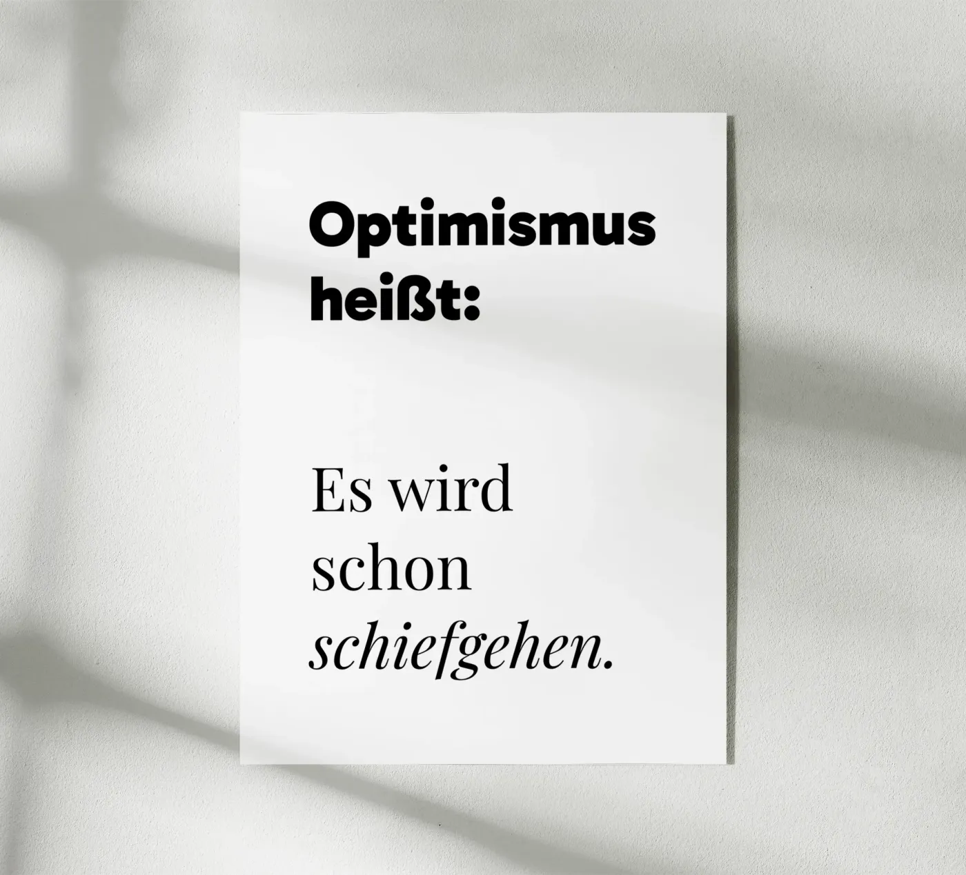 Optimismus Acryl-Glas von color&shape
