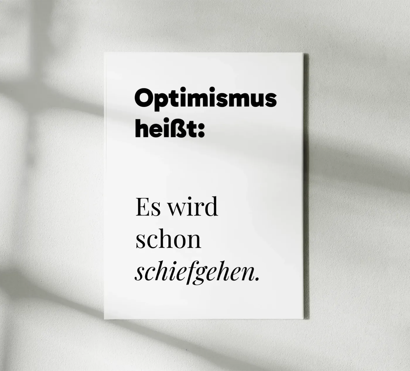Optimismus Leinwand von color&shape