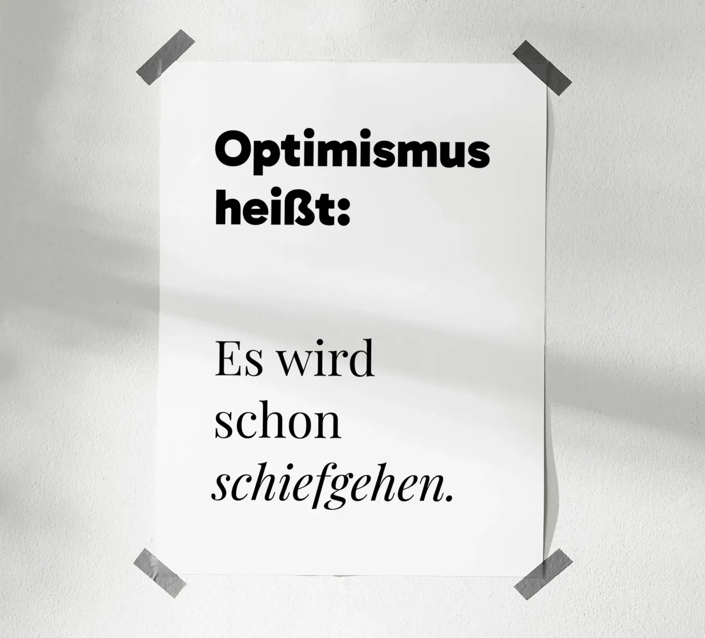 Optimismus poster da color&shape