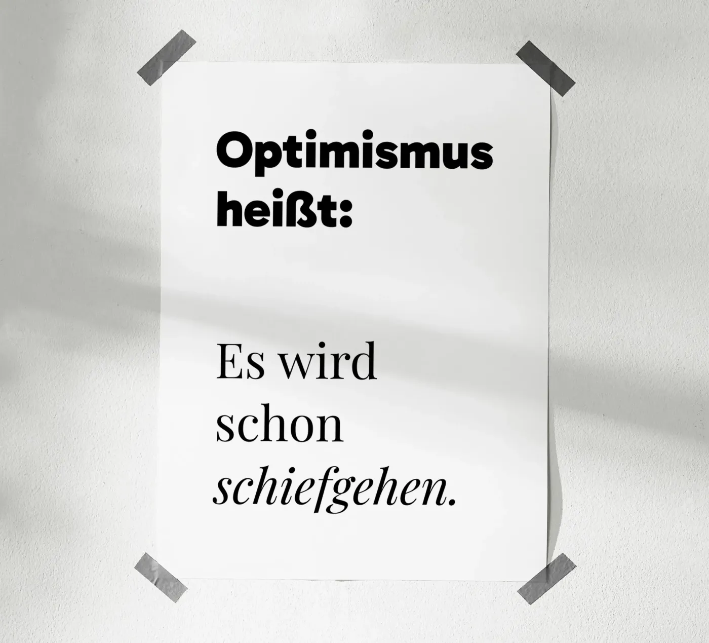 Optimismus poster de color&shape