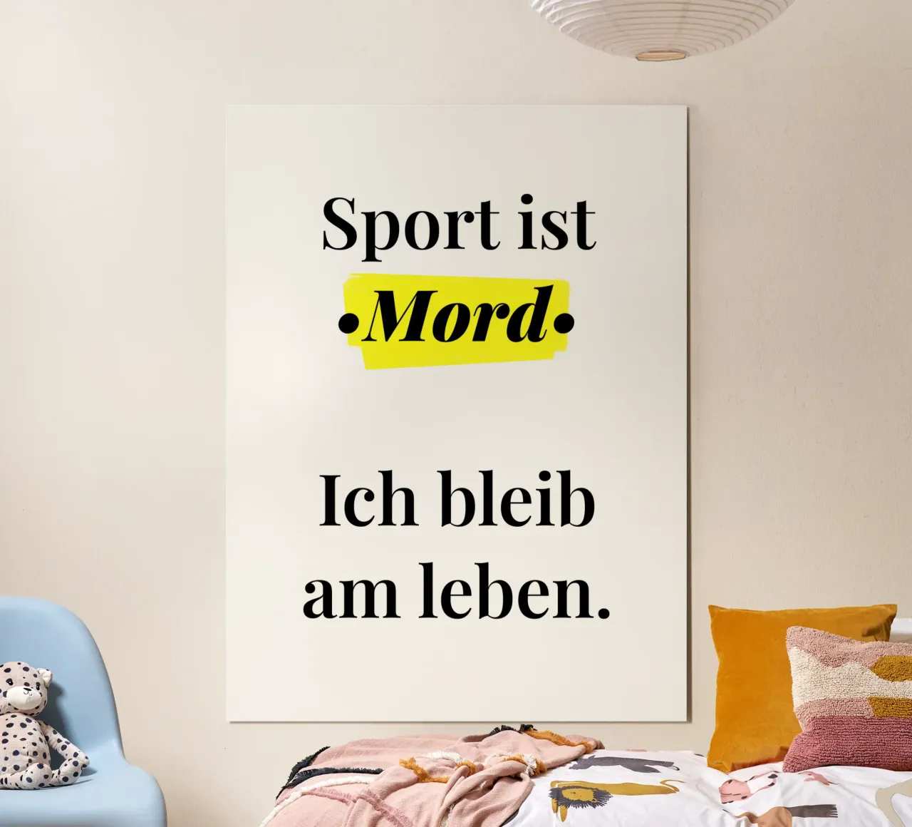 Sport ist Mord poster con telaio in plastica da color&shape