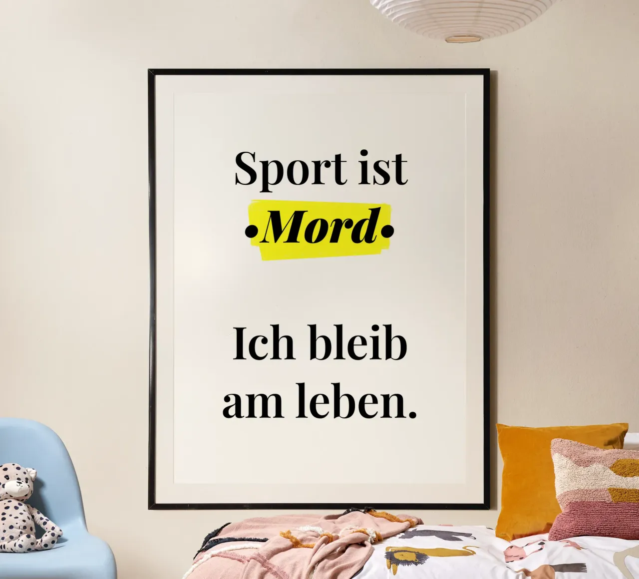 Sport ist Mord poster con telaio in plastica da color&shape