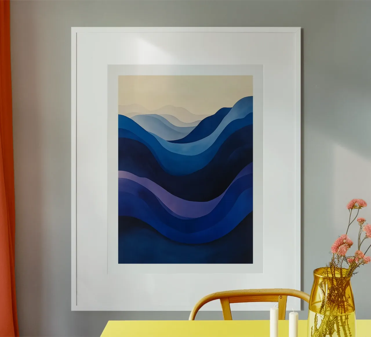 Montagne Blu poster con telaio in alluminio da DWA