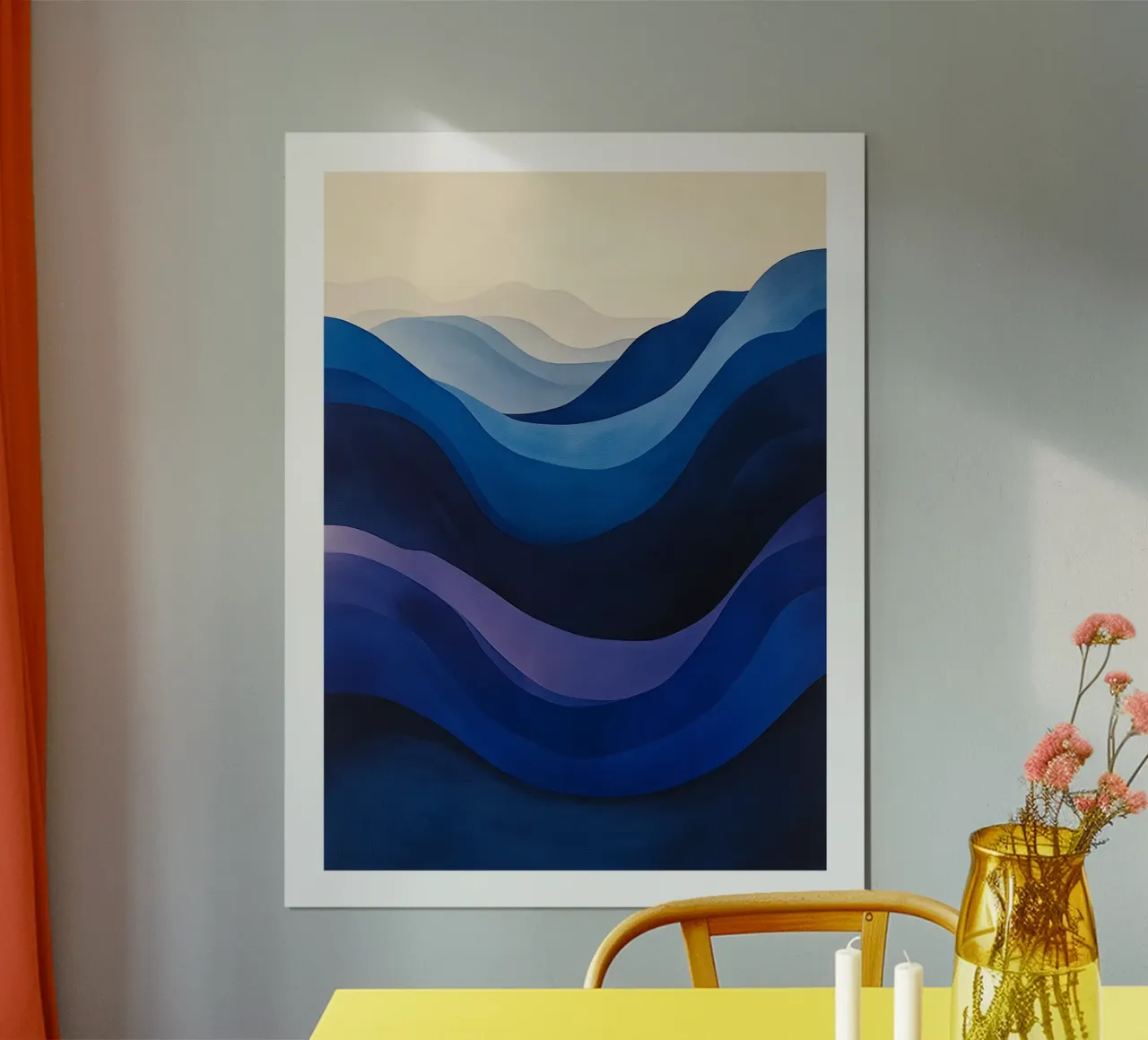 Montagne Blu poster con telaio in alluminio da DWA