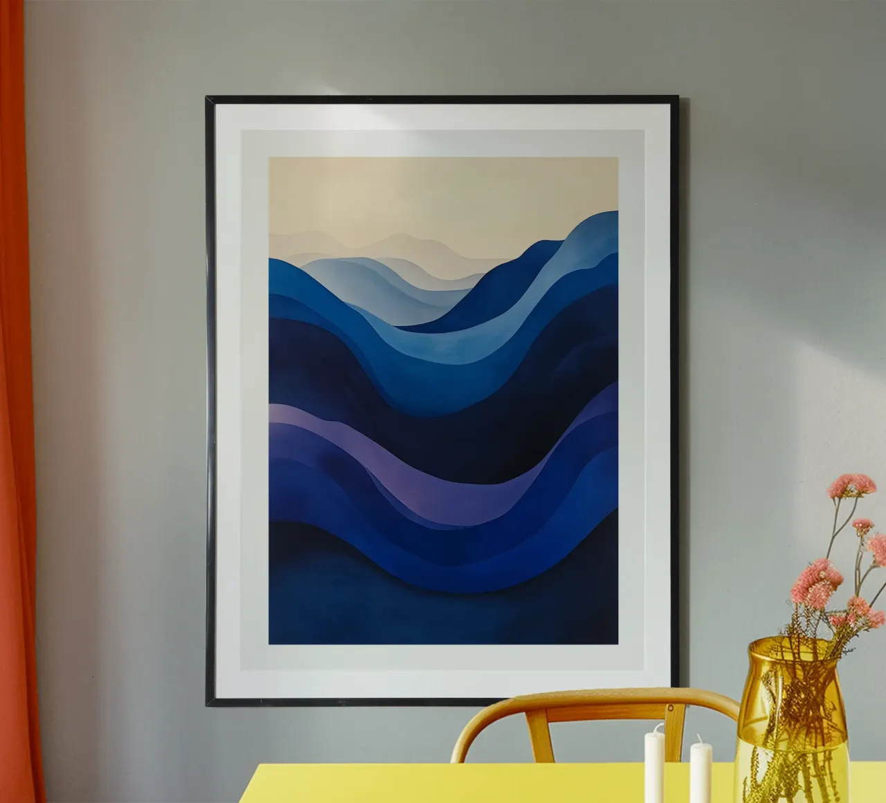 Montagne Blu poster con telaio in alluminio da DWA
