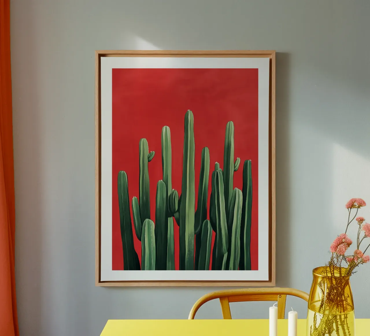 Flamenco Cactus tela con Cornice a cassetta da DWA