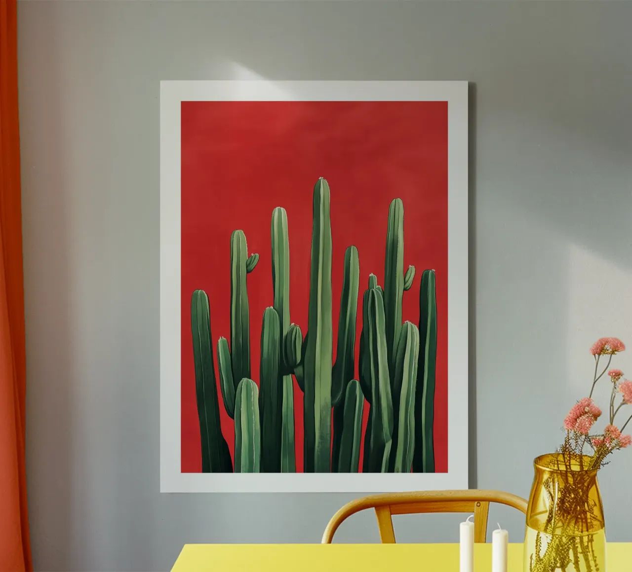 Flamenco Cactus tela con Cornice a cassetta da DWA