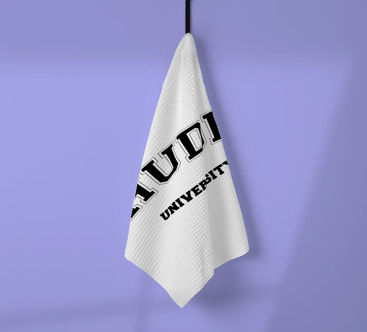 Hude University: Schriftzug in schwarz canovaccio da cucina da Pulse of Art