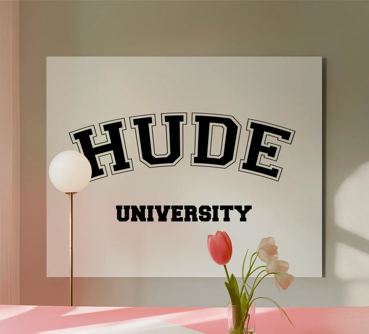 Hude University: Schriftzug in schwarz alu-dibond by Pulse of Art