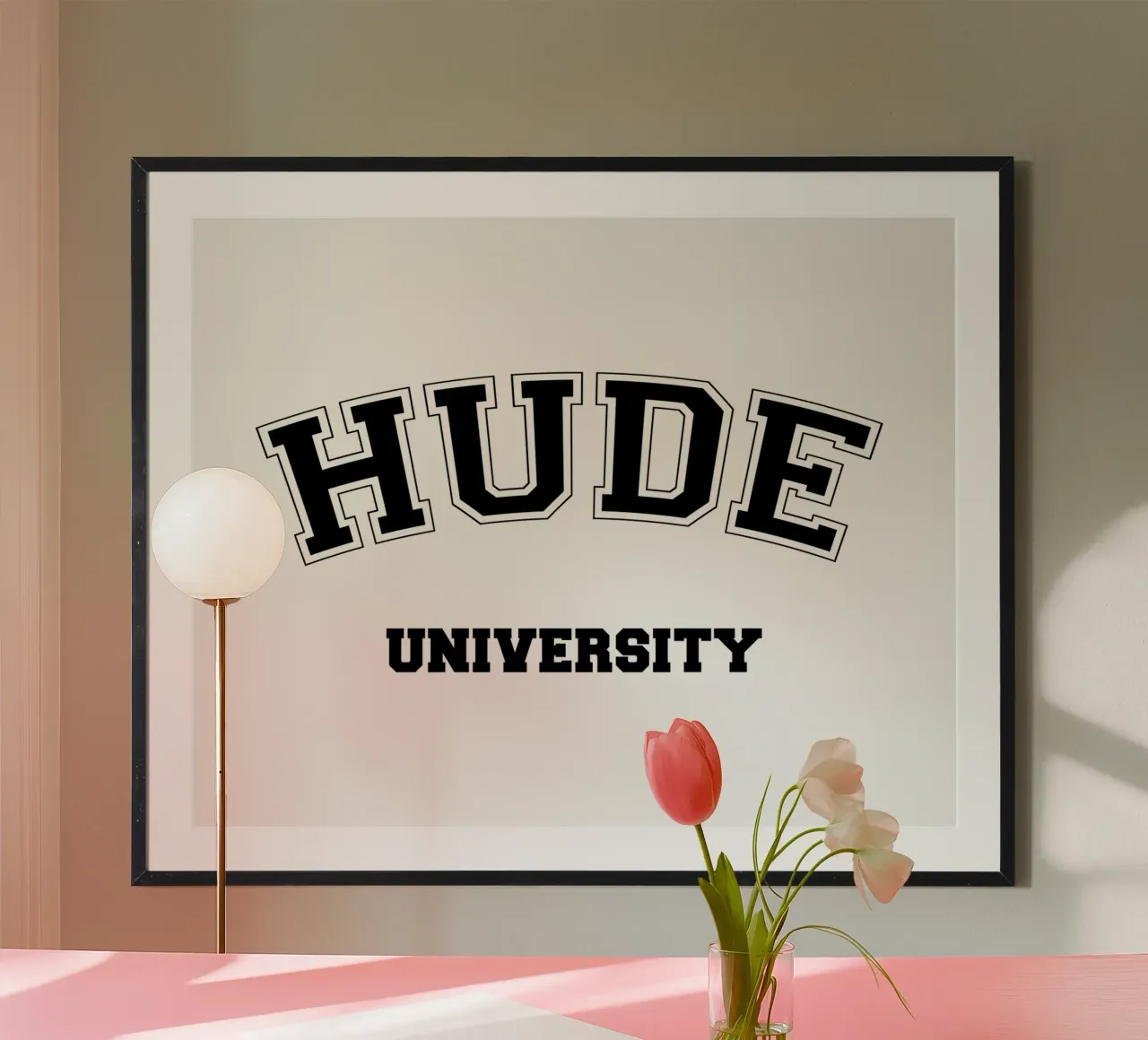 Hude University: Schriftzug in schwarz carta hahnemühle da Pulse of Art