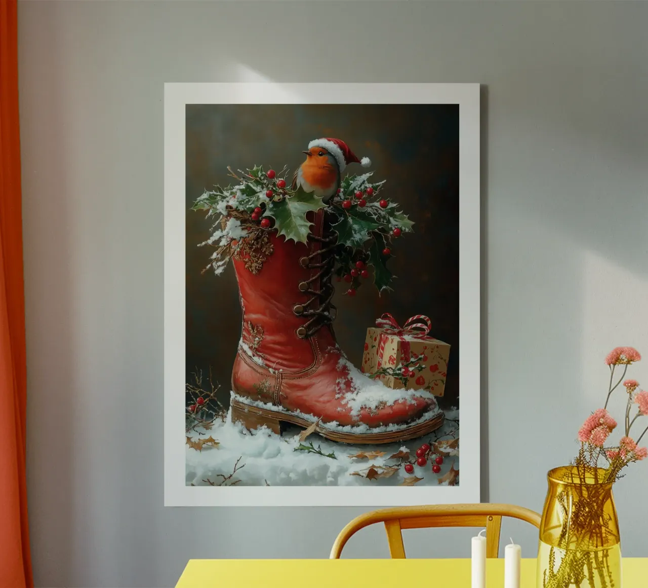 Botas de Navidad lienzo con Marco flotante de DWA