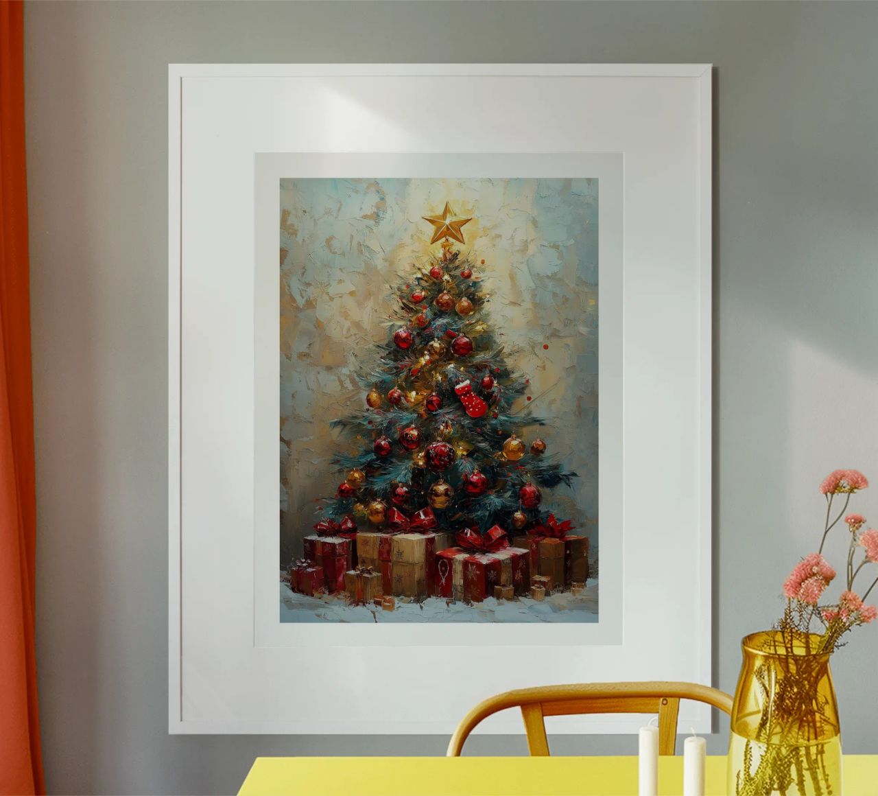 kerstboom poster met aluminium frame van DWA