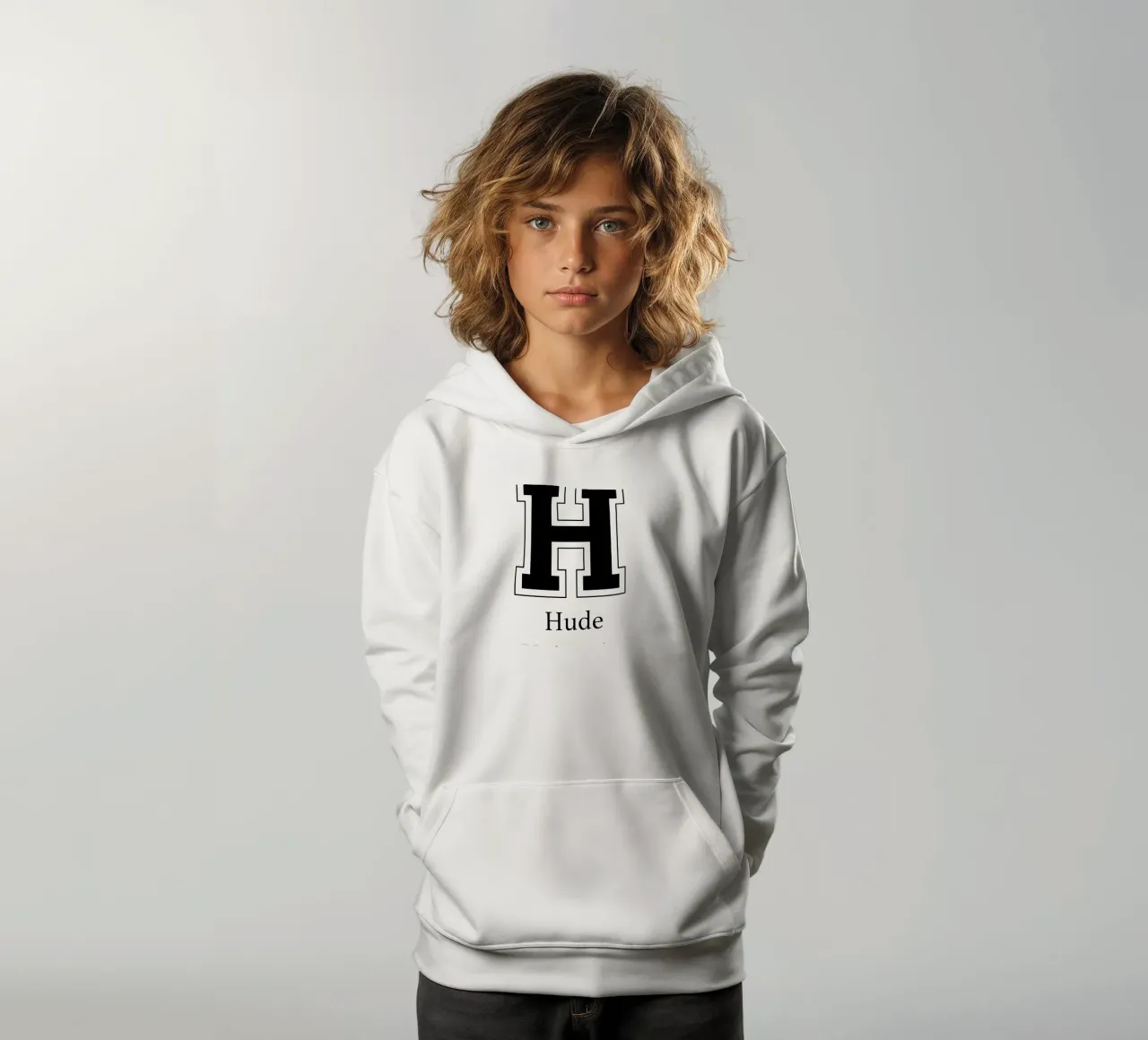 Hude University: Großes H felpa bambino con cappuccio da Pulse of Art