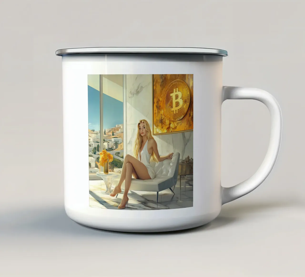 Titolare di Bitcoin tazza in smalto da Motivate-Today
