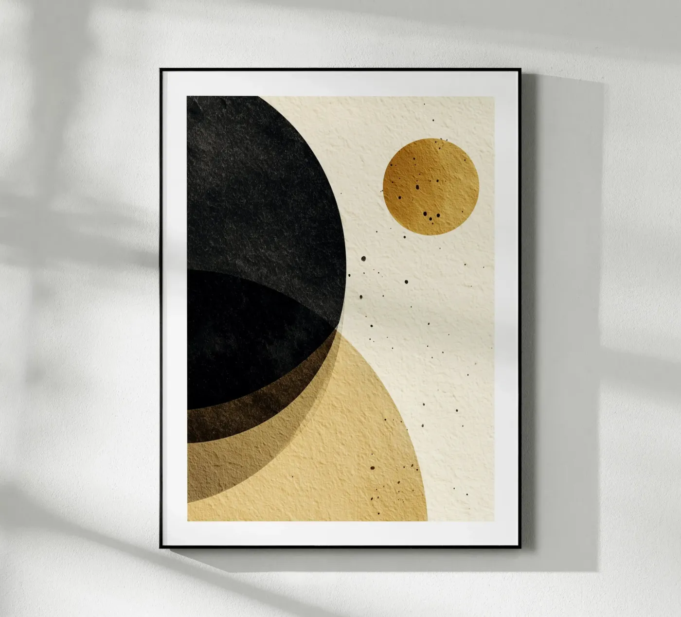 Éclipse dorée abstraite plexiglas de DWA