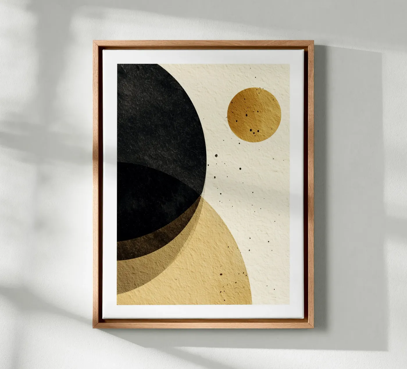 Éclipse dorée abstraite toile de DWA