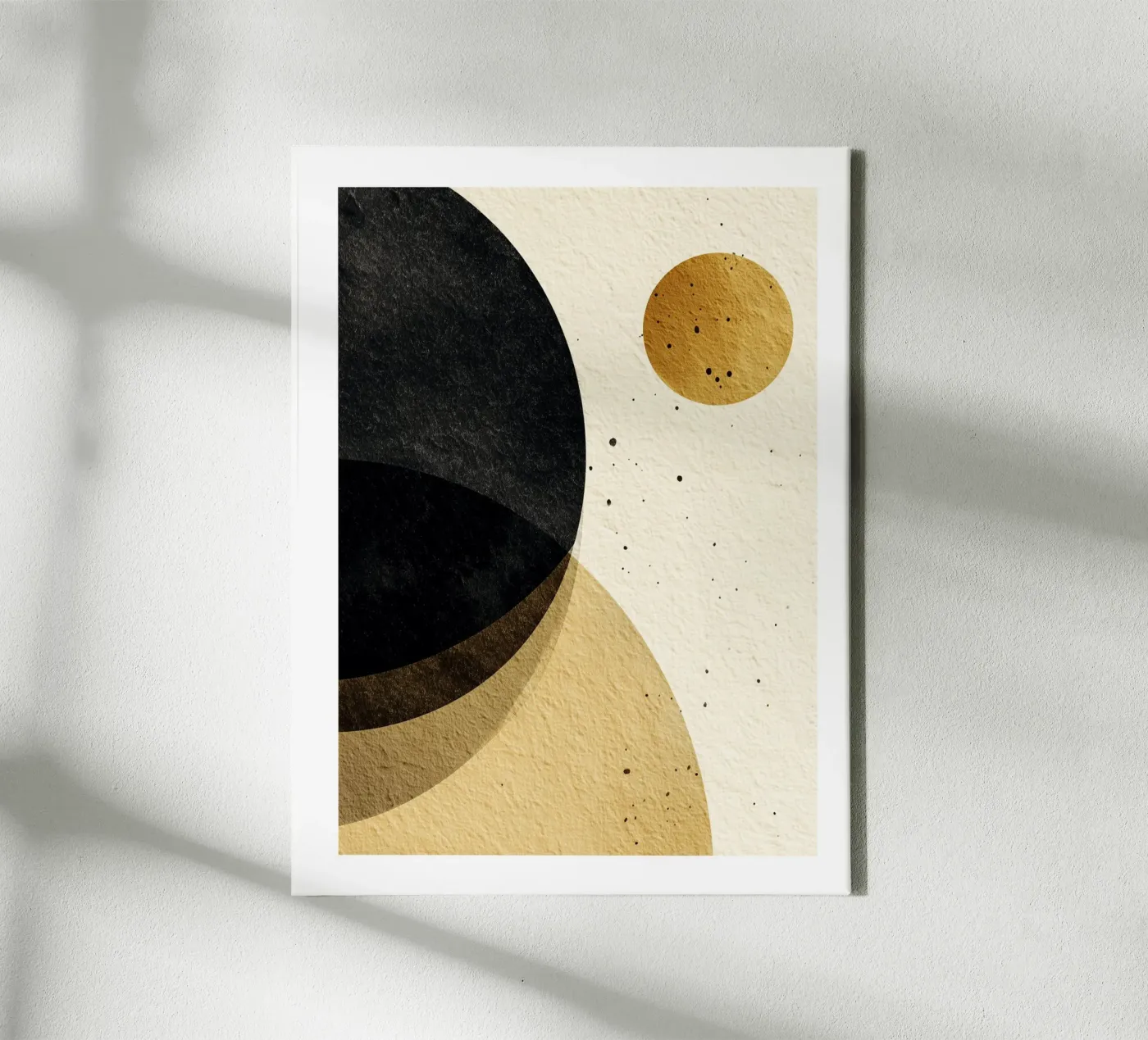 Éclipse dorée abstraite toile de DWA