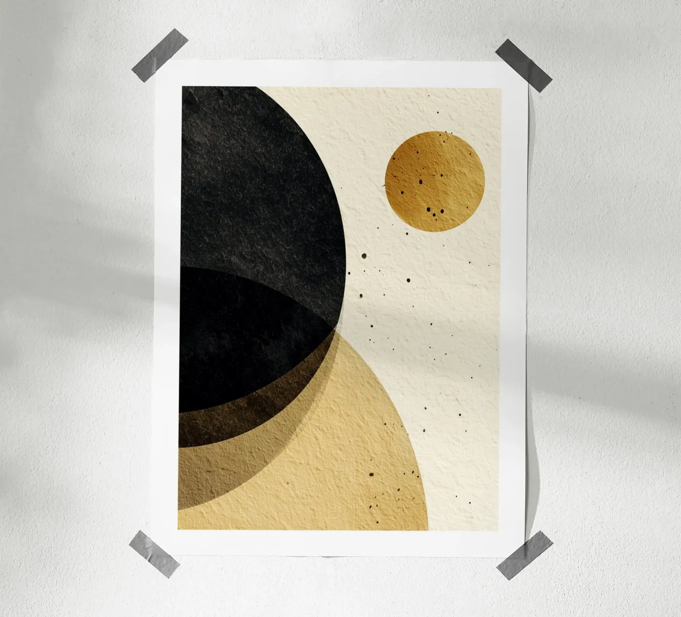 Éclipse dorée abstraite poster de DWA