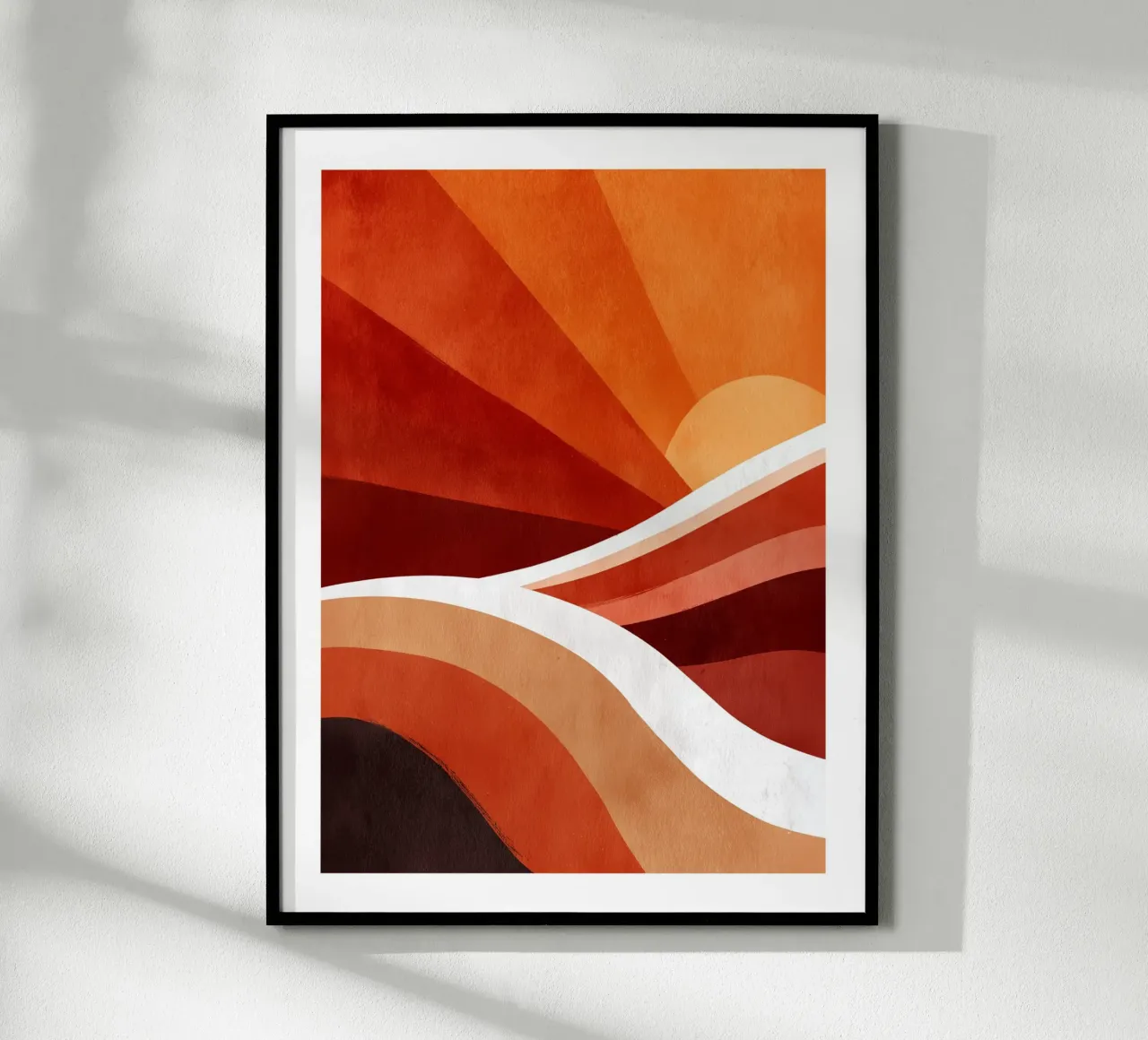 Abstract red sunset poster by DWA